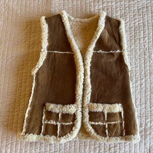 Vintage Boho Wool Shearling & Suede Vest New Zealand Homestead Sheepskin Product